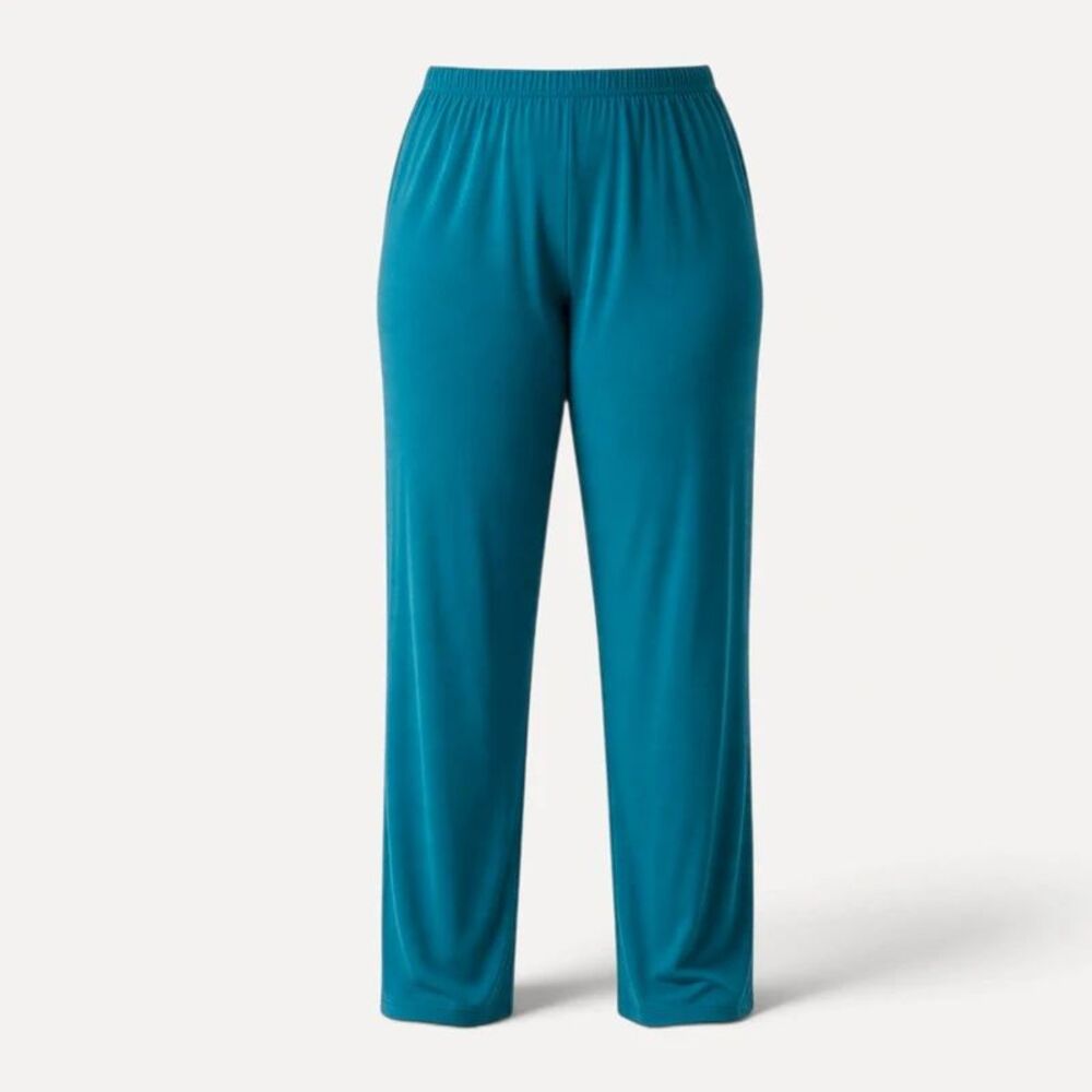 Bob Mackie Green Pull-On Straight-Leg Pants XL